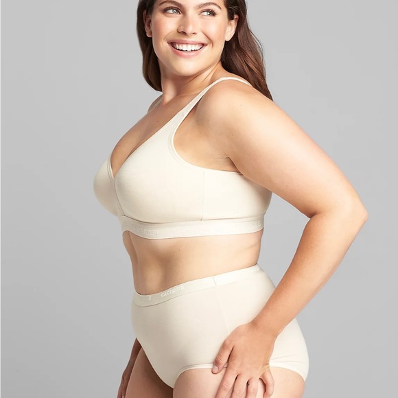 Cacique NWT Unlined Wirefree Nude full-coverage bra cotton, size 44c - Picture 3 of 9